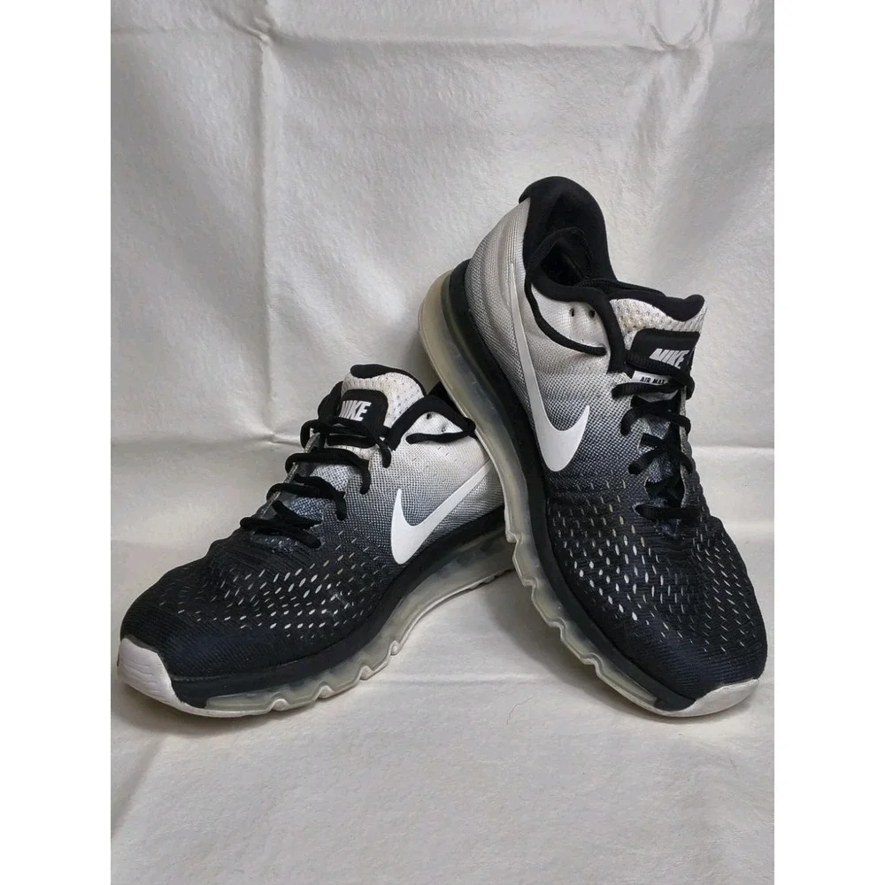 Nike Air Max 2017 Black White Anthracite Gradient Running Shoes Mens Size 8.5